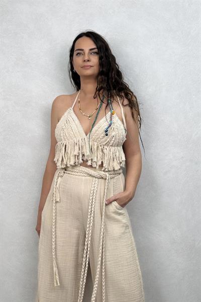 Babil Tasarım Crop - Bej