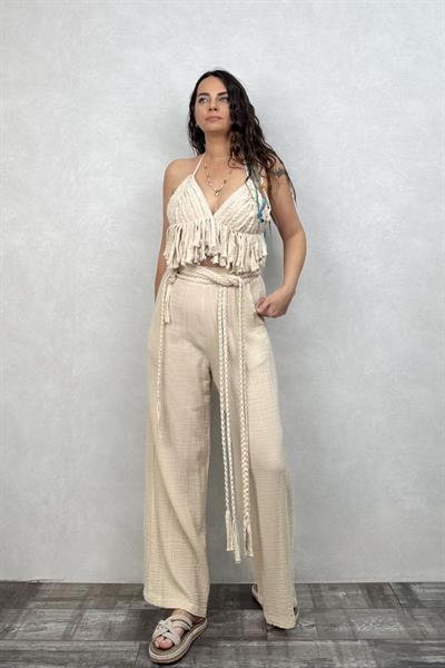 Babil Tasarım Crop - Bej