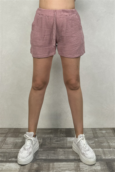 Basic Müslin Şort  Wood Rose - Yaban Gülü