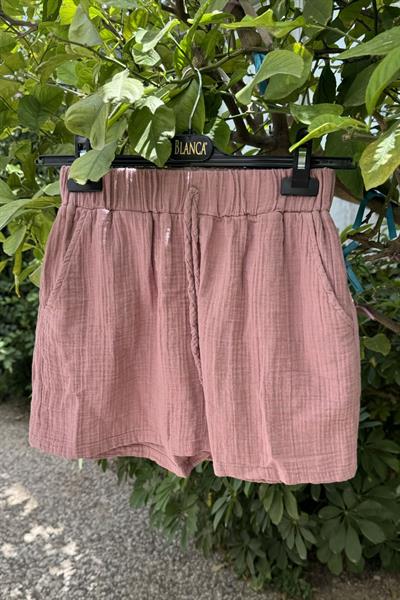 Basic Müslin Şort  Wood Rose - Yaban Gülü