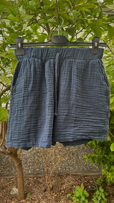 Basic Müslin Şort Midnight Navy - Lacivert