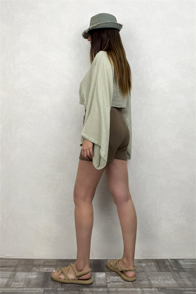 Basic Müslin Şort Neutral Brown -Doğal Kahve
