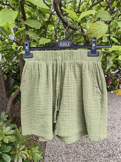 Basic Müslin Şort Sage Green- Yeşil