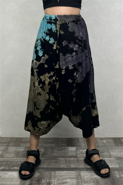 Batik Salaş Şalvar - Siyah Turkuaz