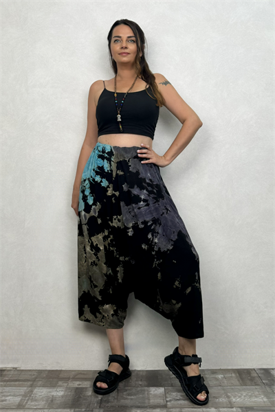 Batik Salaş Şalvar - Siyah Turkuaz