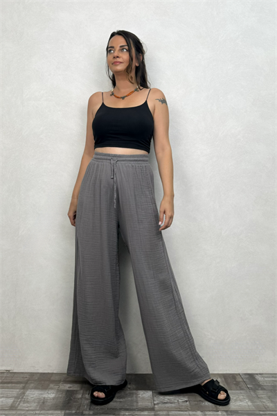 Benedit Müslin Pantolon Dark Grey - Antrasit