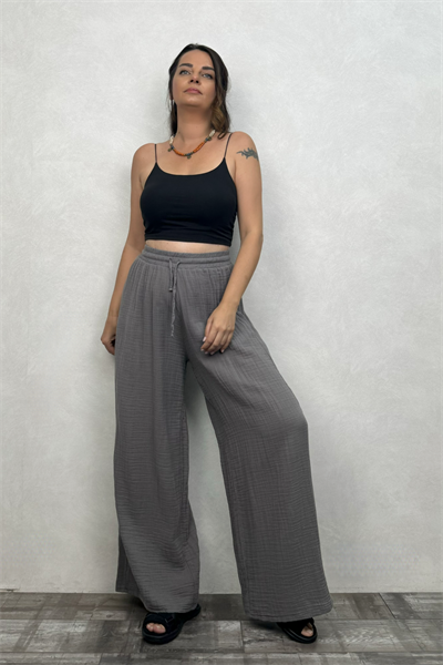 Benedit Müslin Pantolon Dark Grey - Antrasit