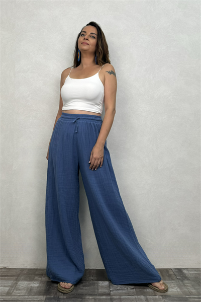 Benedit Müslin Pantolon Moonlight Blue - Mavi