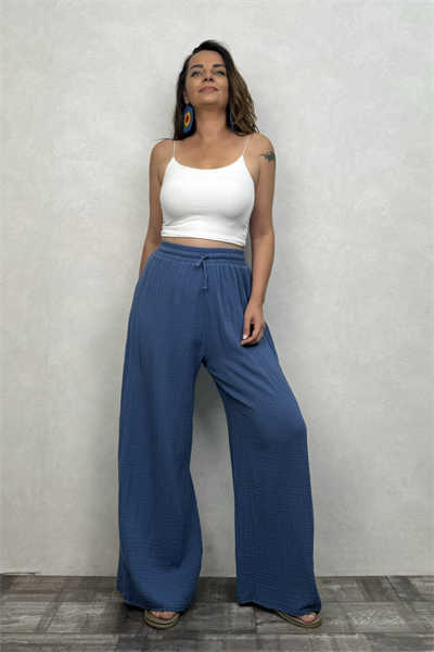 Benedit Müslin Pantolon Moonlight Blue - Mavi