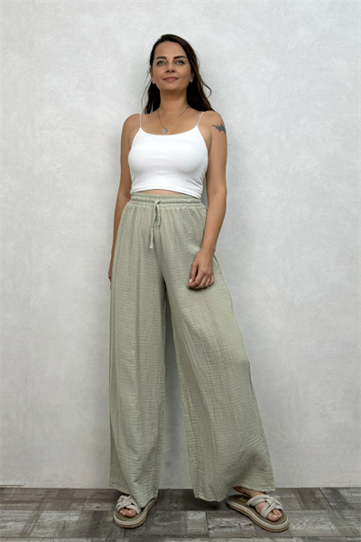 Benedit Müslin Pantolon Sea Green - Su Yeşili