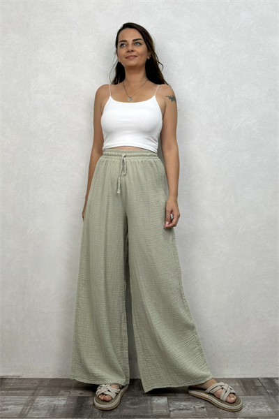 Benedit Müslin Pantolon Sea Green - Su Yeşili