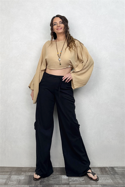 Bia Müslin Bluz Sand - Kum Beji
