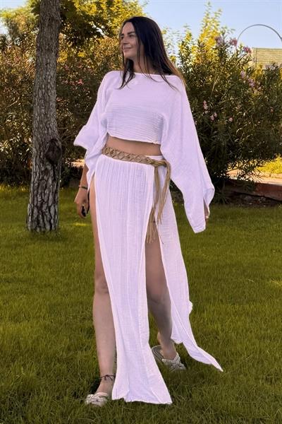 Bia Müslin Etek - Beyaz
