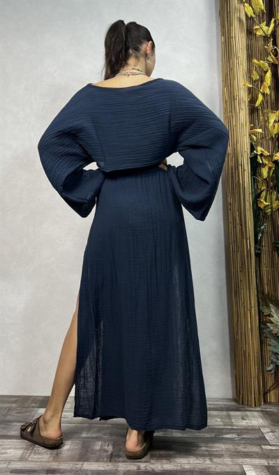 Bia Müslin Etek Midnight Navy- Lacivert