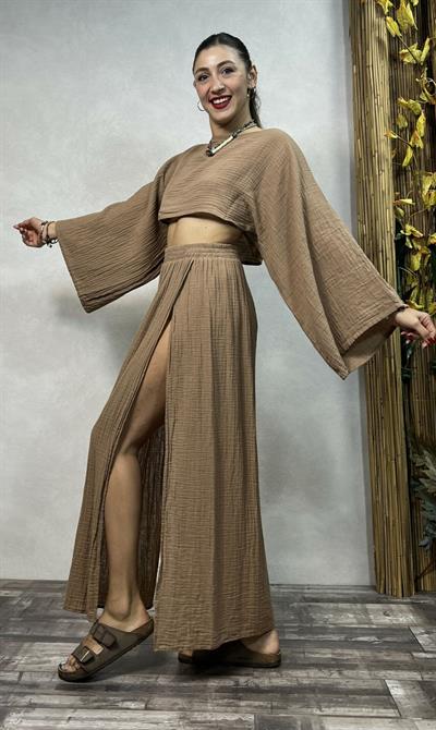 Bia Müslin Etek Praline - Kahve