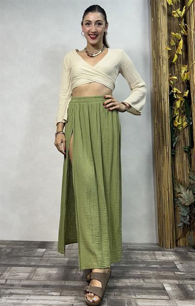 Bia Müslin Etek Sage Green- Yeşil