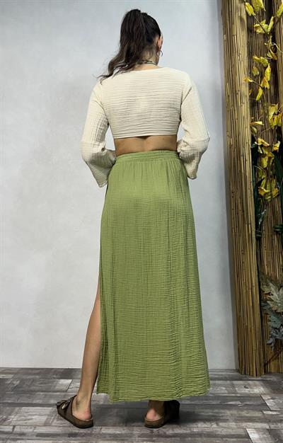 Bia Müslin Etek Sage Green- Yeşil