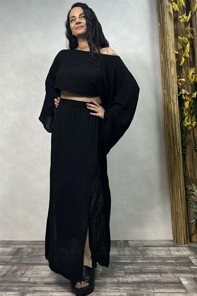 Bia Müslin Etek Siyah