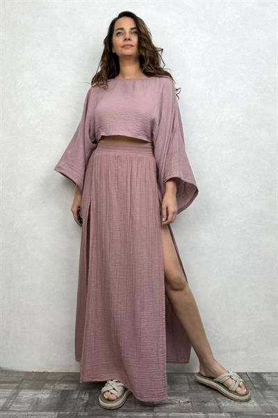 Bia Müslin Etek Wood Rose - Yaban Gülü