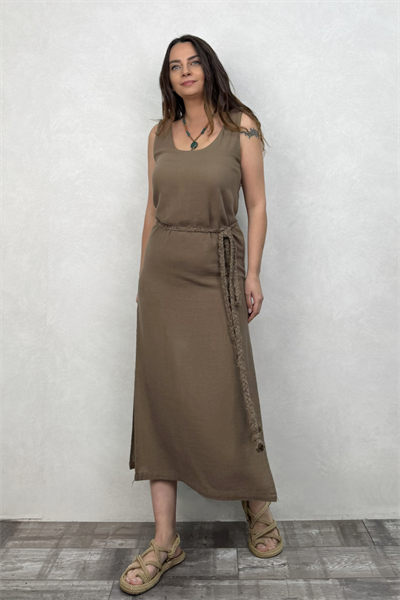 Blanca Bias Nature Elbise - Neutral Brown Doğal Kahve