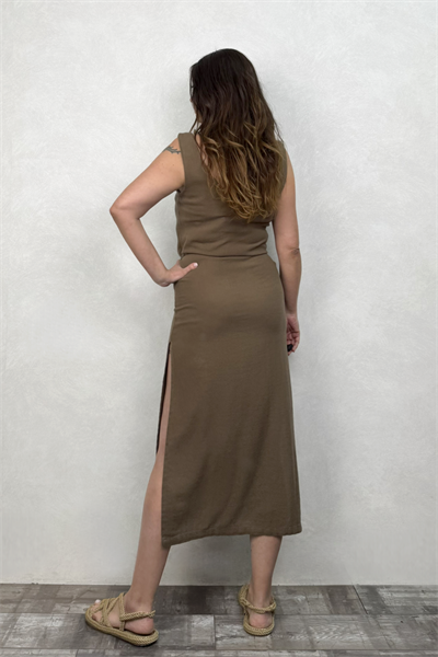 Blanca Bias Nature Elbise - Neutral Brown Doğal Kahve