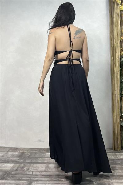 Bohem Maxi Elbise- Siyah