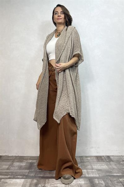 Boho Tasarım Merserize Hırka - Vizon
