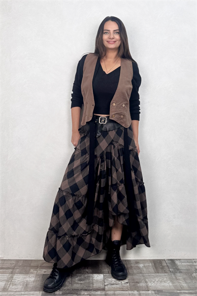 Carmen Ekose Maxi Etek - Kahve