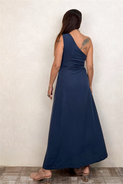 Blanca Diana Tek Omuz Elbise  - Midnight Navy Lacivert