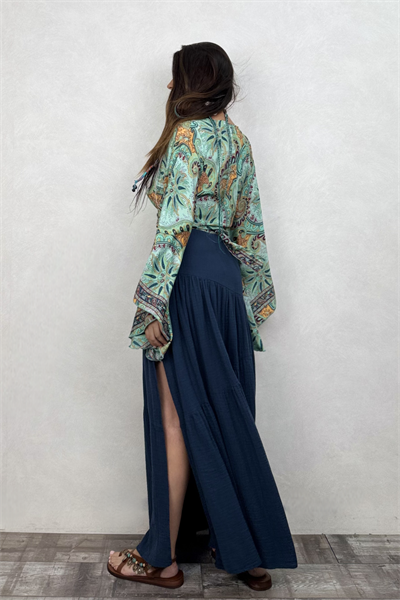 Dione Müslin Etek Midnight Navy - Petrol