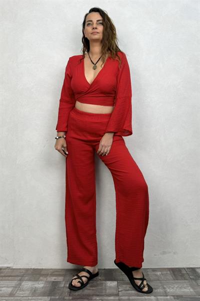 Doria Müslin Bağlamalı Bolero Barbados Cherry - Vişne