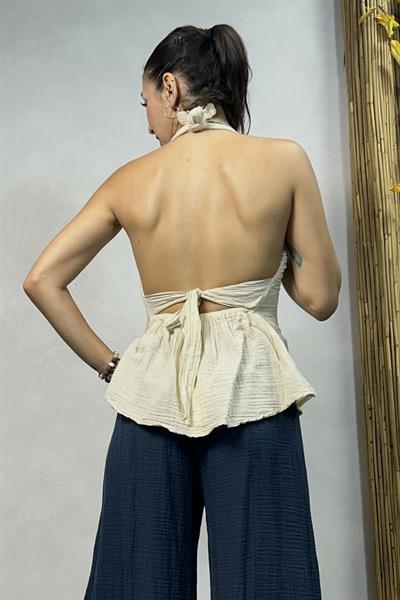 Duo Müslin Bluz Beige - Bej