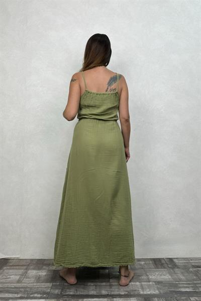 Egina Müslin Elbise Sage Green- Yeşil
