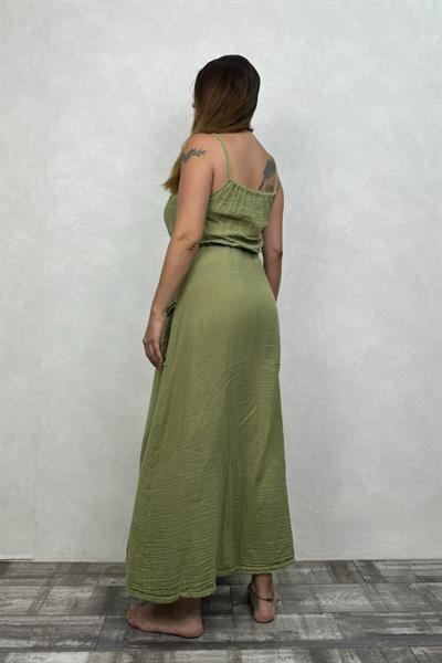 Egina Müslin Elbise Sage Green- Yeşil