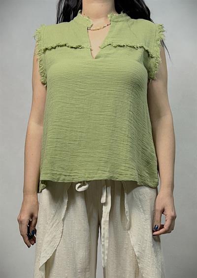 Elina Bluz Sage Green - Yeşil