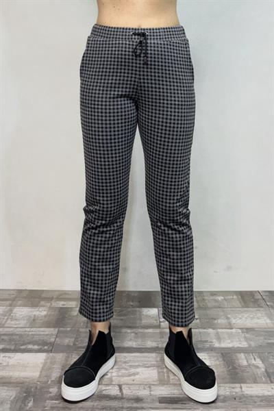 Flexi Ekose Pantolon - Gri Siyah