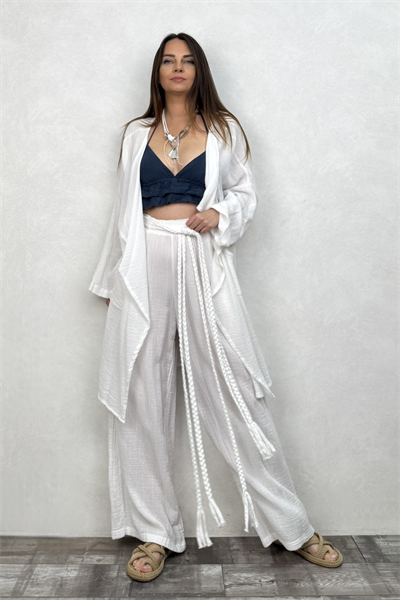 Freya Kaftan Nature Kaftan  - Beyaz