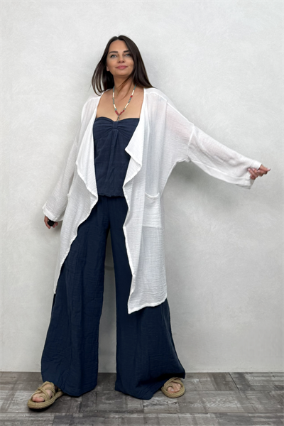 Freya Kaftan Nature Kaftan  - Beyaz