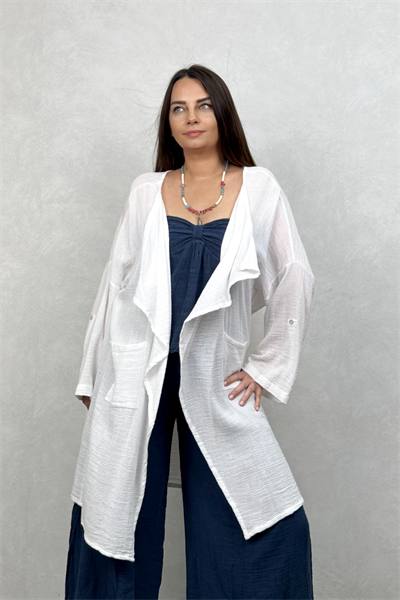 Freya Kaftan Nature Kaftan  - Beyaz