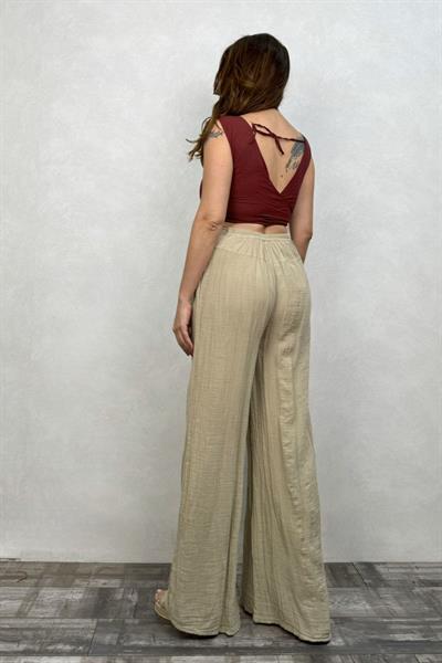 Fuga Crop Bluz- Bordo