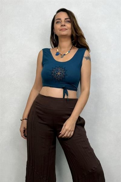 Fuga Crop Bluz- Petrol