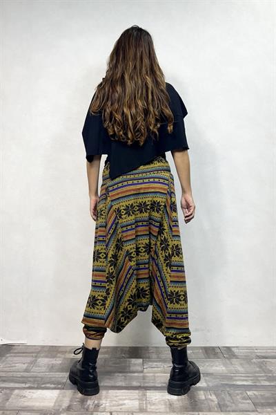 Gipe Bel Detaylı, Kışlık, Şalvar Pantolon - Sarı