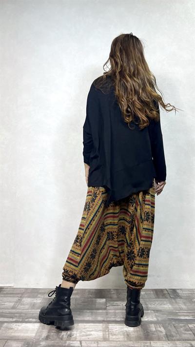 Gipe Bel Detaylı, Kışlık, Şalvar Pantolon - Hardal