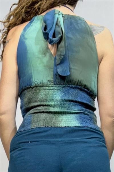 Gipeli Bluz Turkuaz Batik