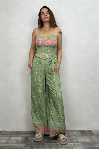 Gypsy Bohem Pantolon - Yeşil