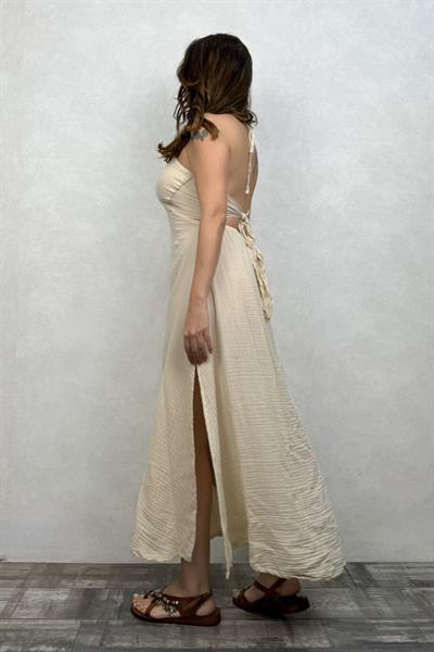 Blanca Imera Elbise -Bej