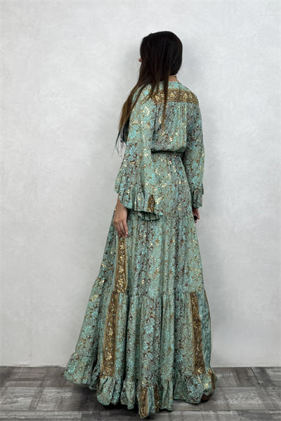 Juliana İpek Elbise - Mint