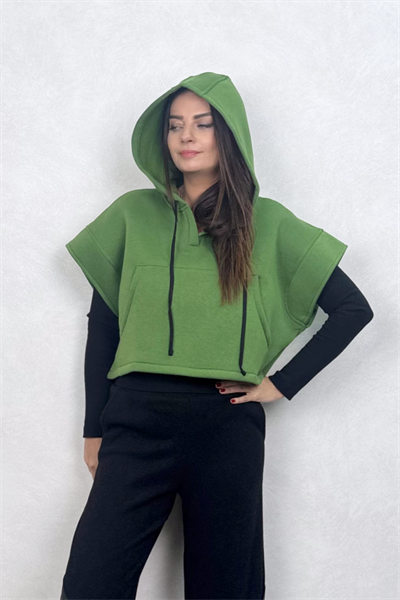 Kanguru Cepli Hoodie - Yeşil