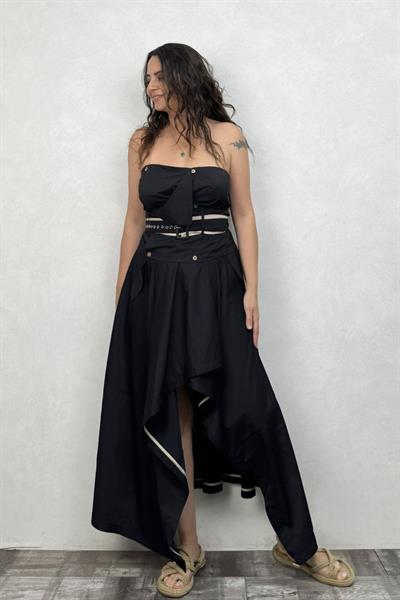 Lamante Marilyn Crop Bluz - Siyah