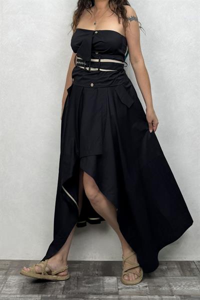 Lamante Marilyn Crop Bluz - Siyah